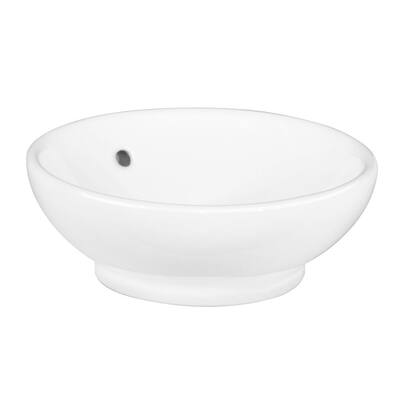 Zale 16 in. Round Vitreous China Vessel Sink In White