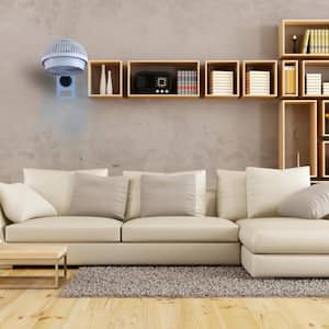7 in. White Wall Mount 3-Speed Air Circulation Fan with 15-Hours Timer, 60° Oscillation and Remote Control