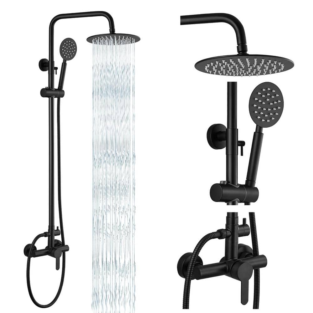 Outdoor Shower Fixture With Handheld Spray 8 in. Rainfall Shower head Singl