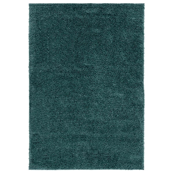 August Shag Green 8 ft. x 10 ft. Solid Area Rug