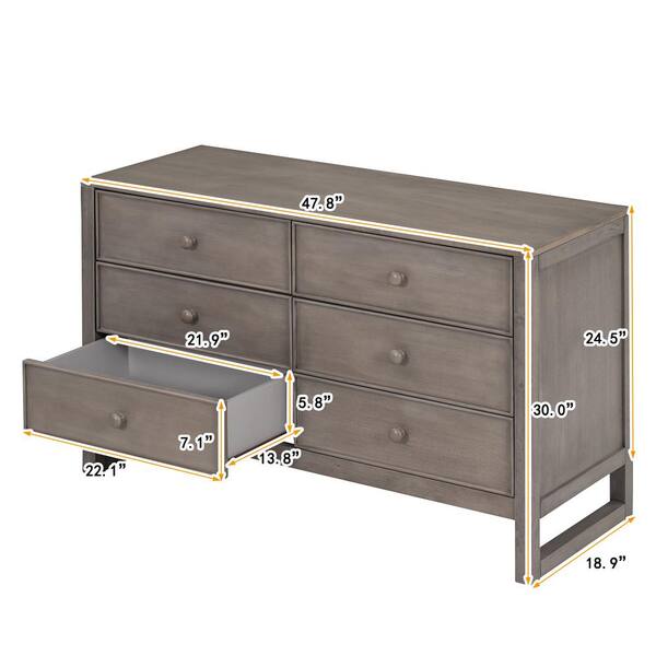 8 Drawers Chest, 38.6 Wooden Storage Dresser Industrial Drawer Organizer  CabinetDefault Title
