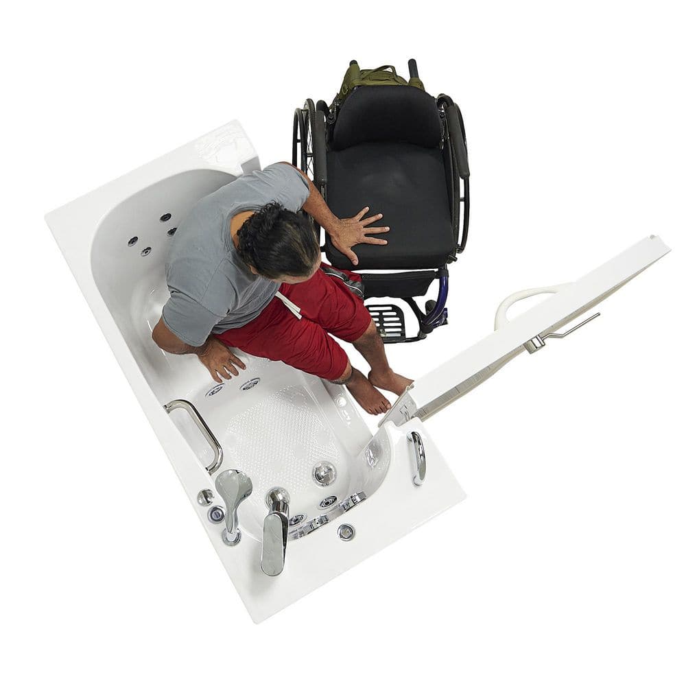 Wheelchair Accessible 26" x 52" White Acrylic Walk-In Bathtub
