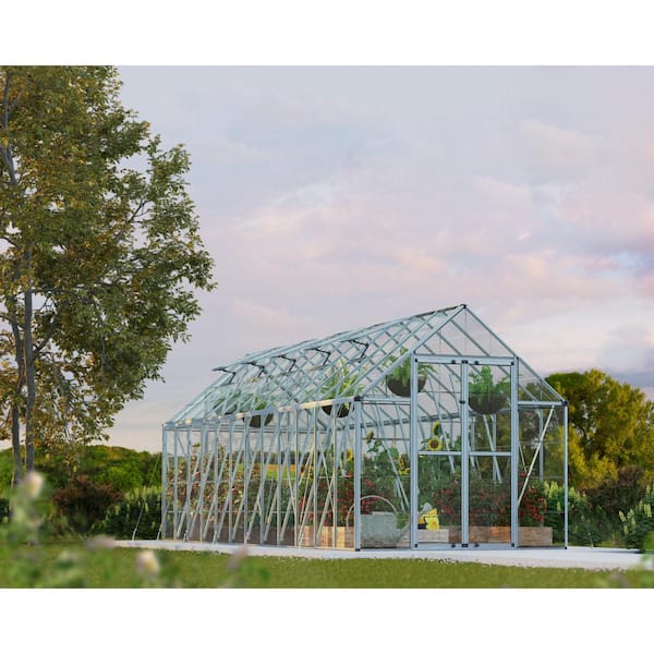 Snap and Grow 8 ft. x 24 ft. Silver/Clear DIY Greenhouse Kit