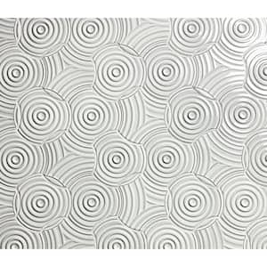 Monet White Sand Swirl Textured Circles Mosaic 8.25 in. x 14.75 in. Glazed Ceramic Wall Tile (7.2 sq. ft./Case)