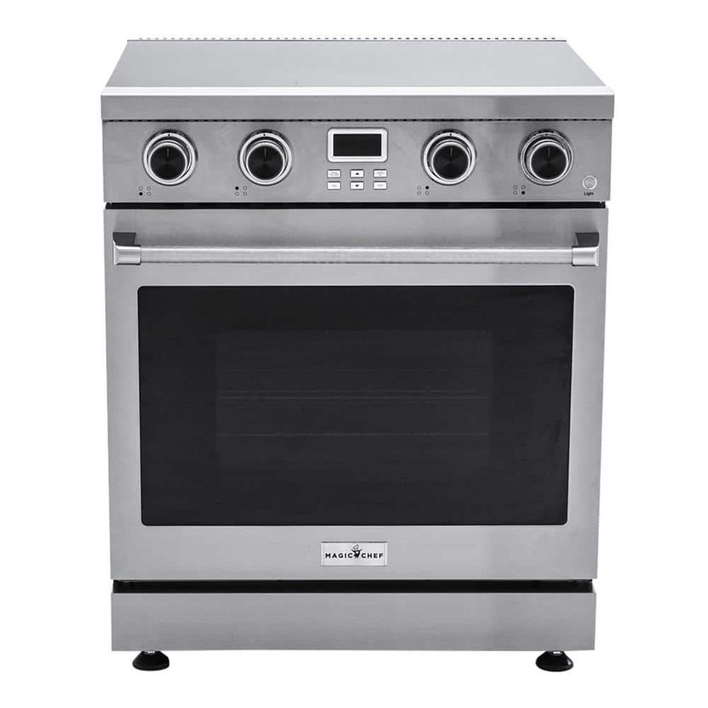 Magic Chef 30 in. 4-Element Slide-In Electric Range in Stainless Steel with Convection