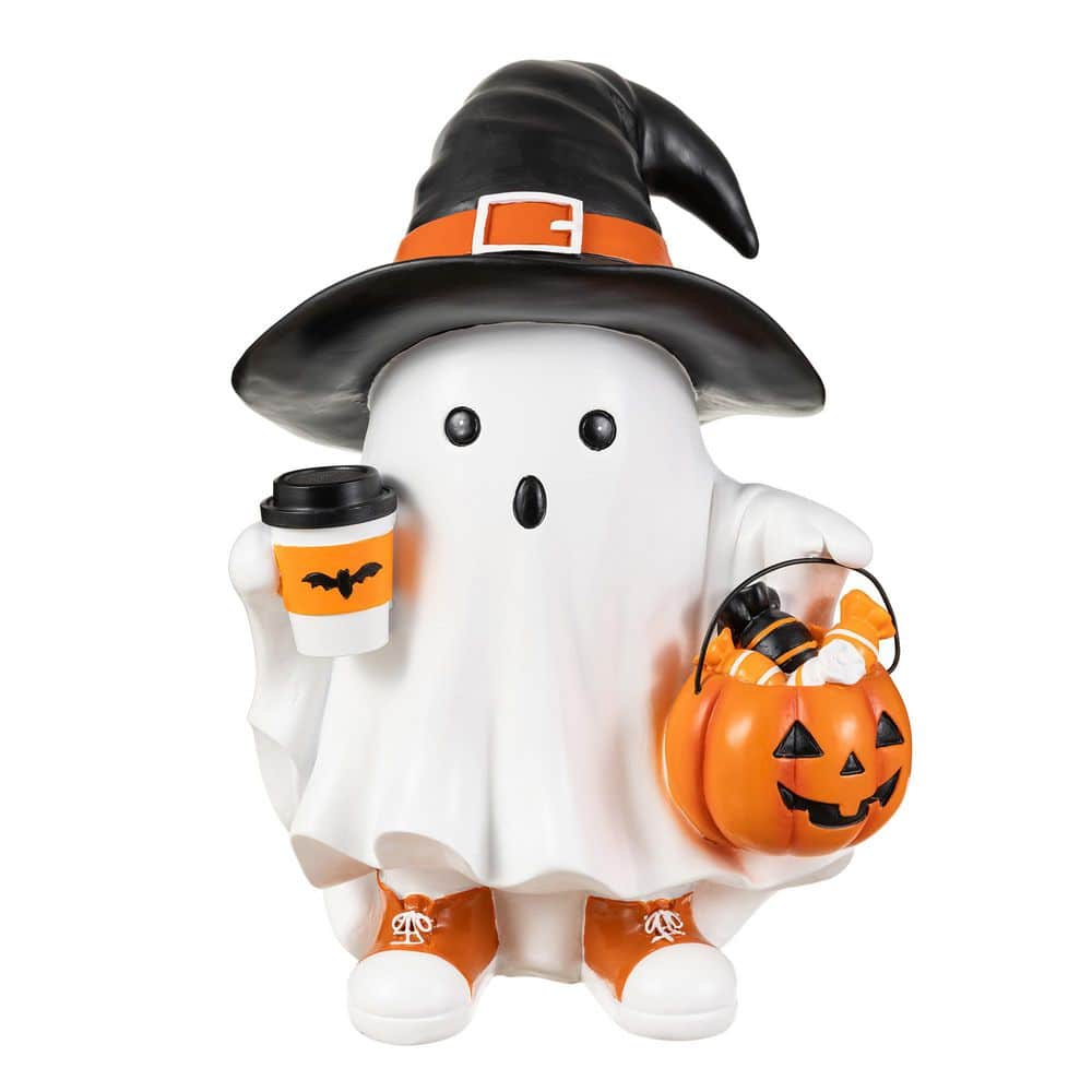Glitzhome 11.50 in. H Halloween Resin Witch Ghost Table Decor
