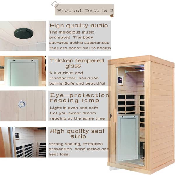 Whatseaso One Person AC power Far Infrared Sauna Room with Adjust the  Temperature Z-Y74854825 - The Home Depot