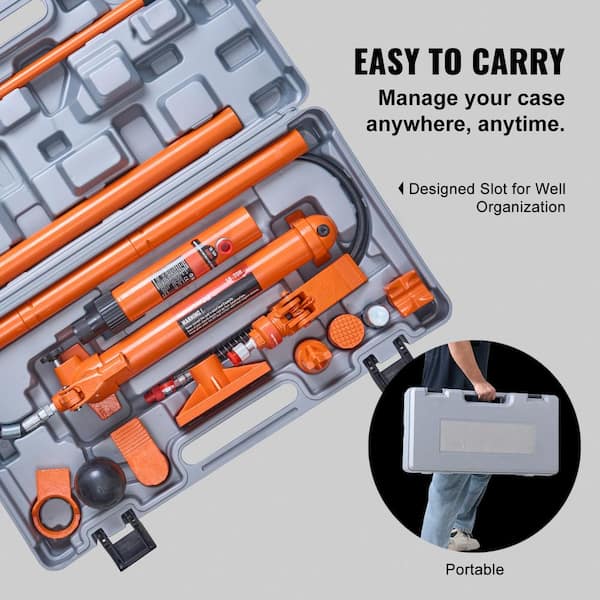 SKYSHALO 10 Ton Porta Power Kit, Portable Hydraulic Jack with 4.6