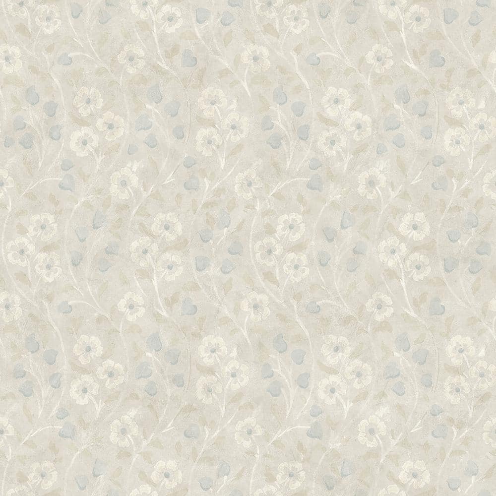 Chesapeake Patsy Grey Floral Grey Paper Strippable Roll (Covers 56.4 sq ...