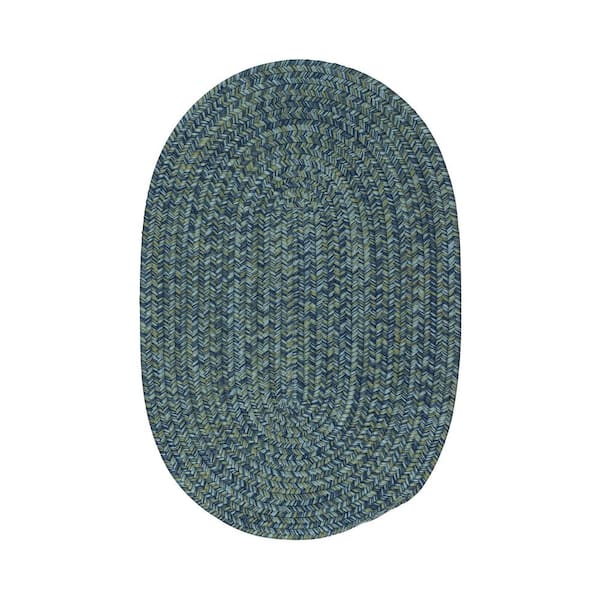 Colonial Mills Carrington Tweed Deep Blue 5 ft. x 8 ft. Oval Indoor/Outdoor Area Rug