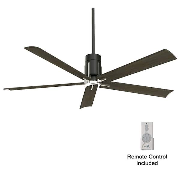 Clean 60 in. Integrated LED Indoor Matte Black with Brushed Nickel Ceiling Fan with Light with Remote Control