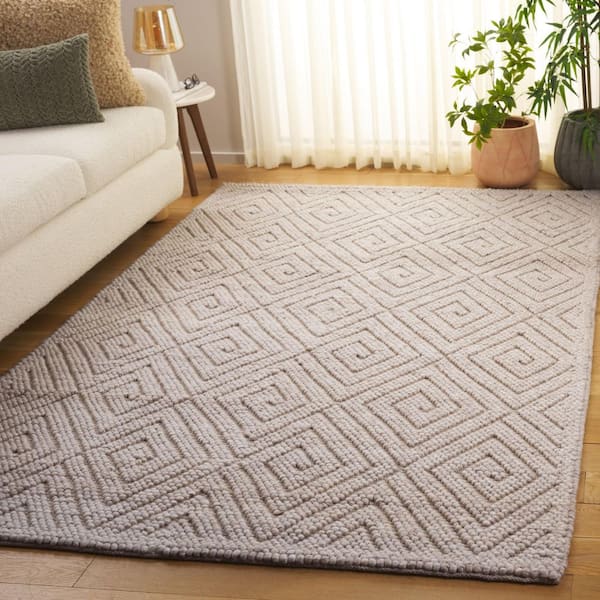 Natura 3 ft. x 5 ft. Beige Diamond Swirl Area Rug