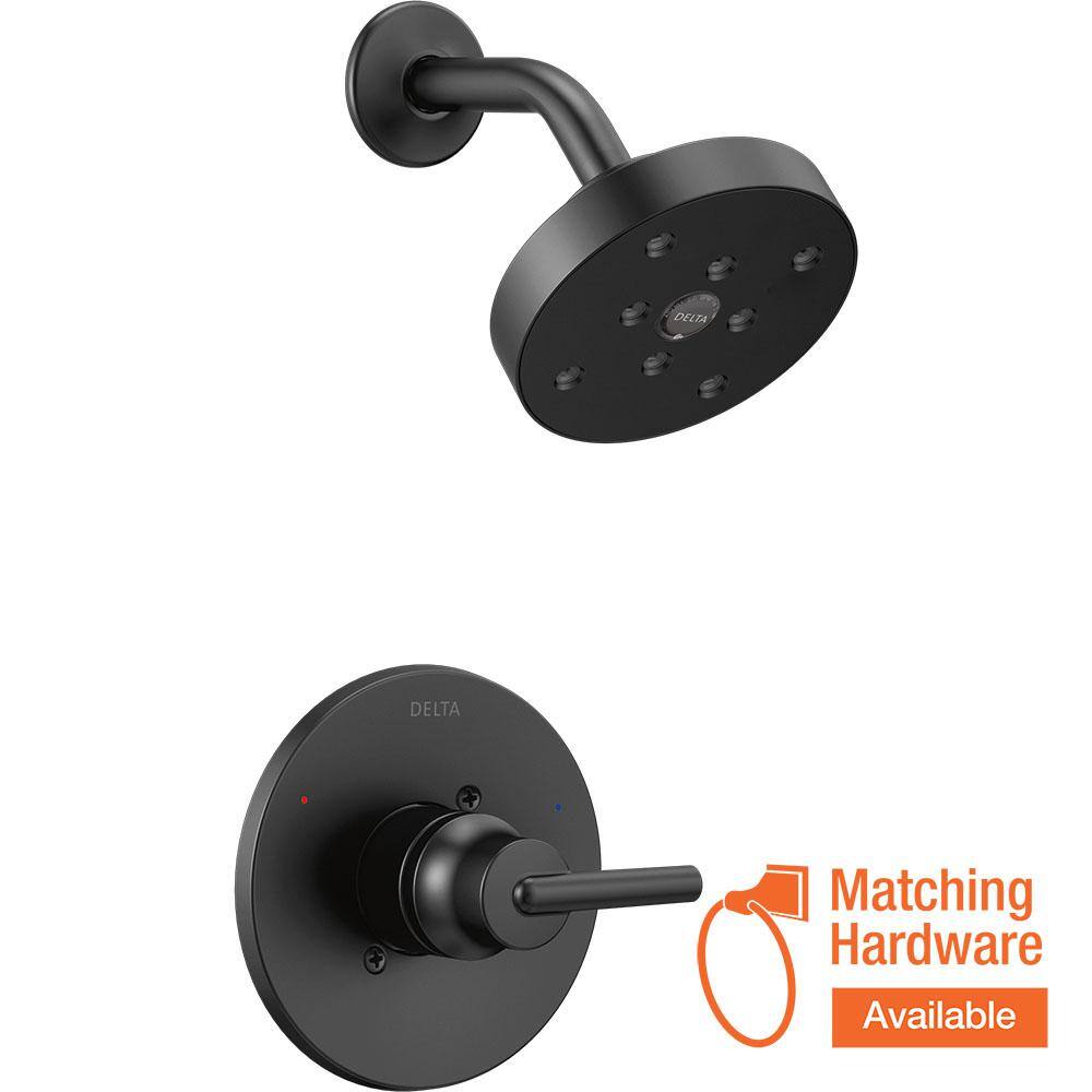 Delta Trinsic 1Handle Wall Mount Shower Faucet Trim Kit in Matte Black