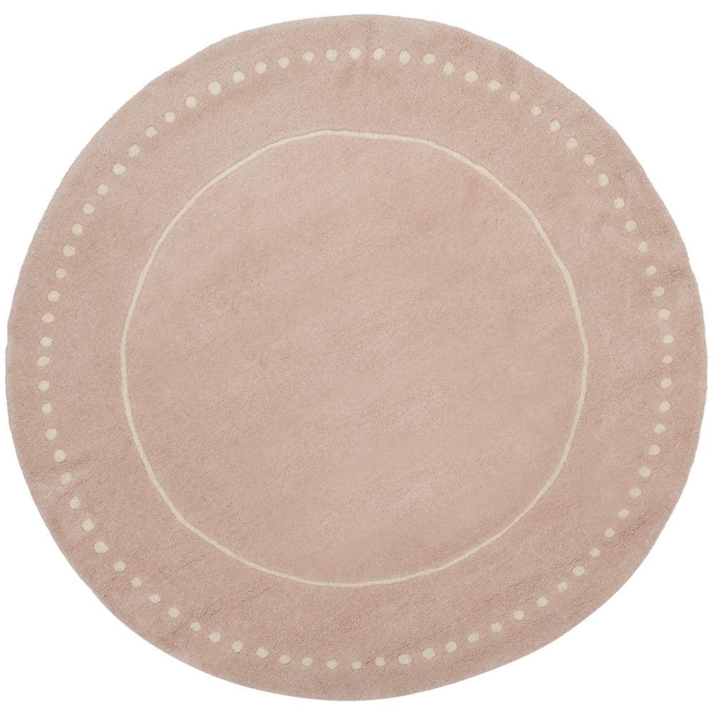 Border Area Rug Pink SAFAVIEH Bella Light Pink/Ivory 5 ft. x 5 ft. Round Border Area Rug ...
