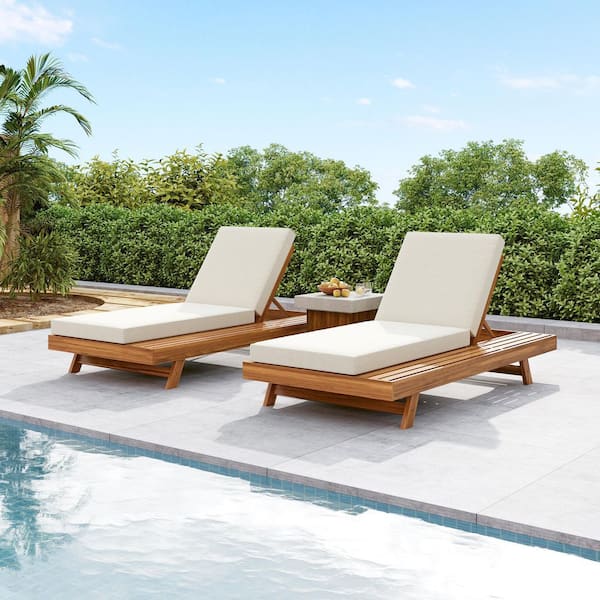 Teak - Outdoor Chaise Lounges - The Home Depot