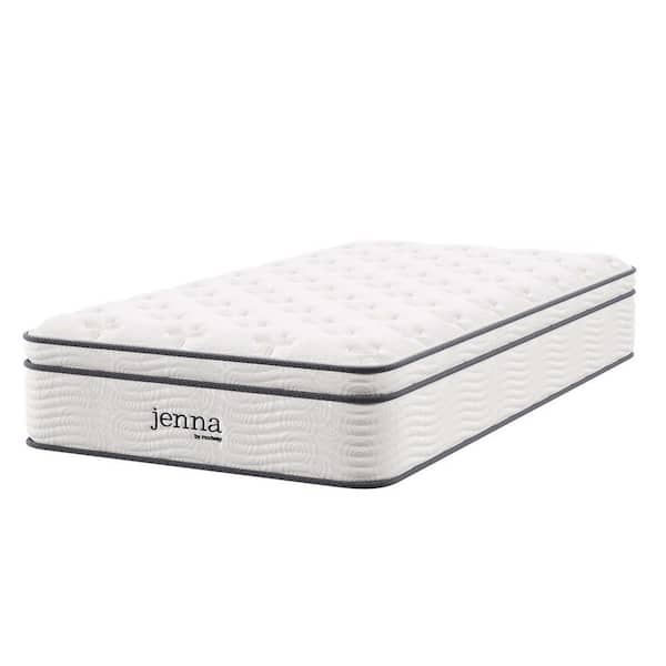 MODWAY Jenna in White Twin Firm Innerspring and Foam 12 in. Mattress