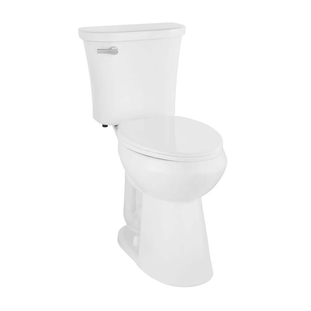 Power Flush 2-Piece 1.28 GPF Single Flush Extra Tall Elongated Toilet in White with Slow-Close Seat Included -  Glacier Bay, N2450E-19