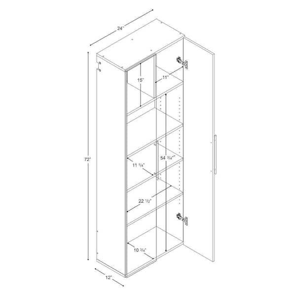 Prepac HangUps 24 Large Storage Cabinet, Black