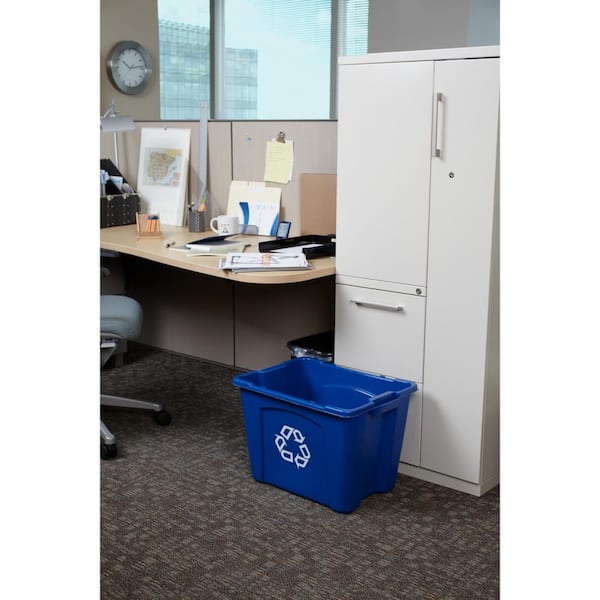 Rubbermaid Commercial Products 14 Gal. Blue Recycling Bin