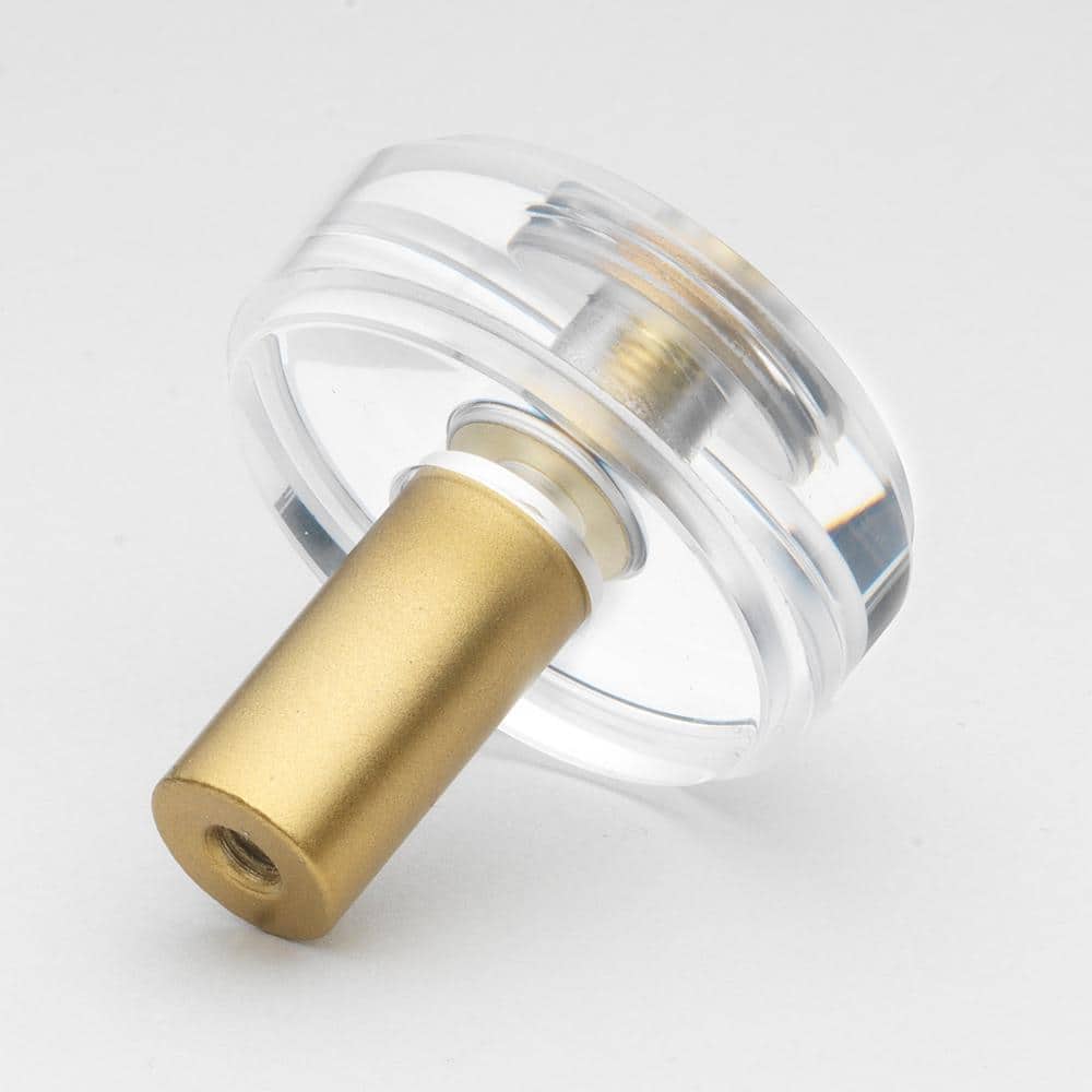 1.5" Round Satin Gold Acrylic Cabinet Knobs