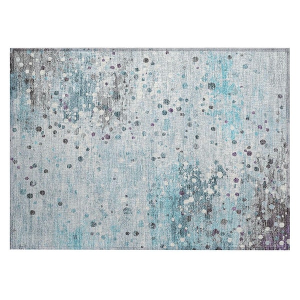 Chantille Machine Washable Indoor/Outdoor Abstract ACN2007 Teal 2 ft. x 3 ft. Accent Rug