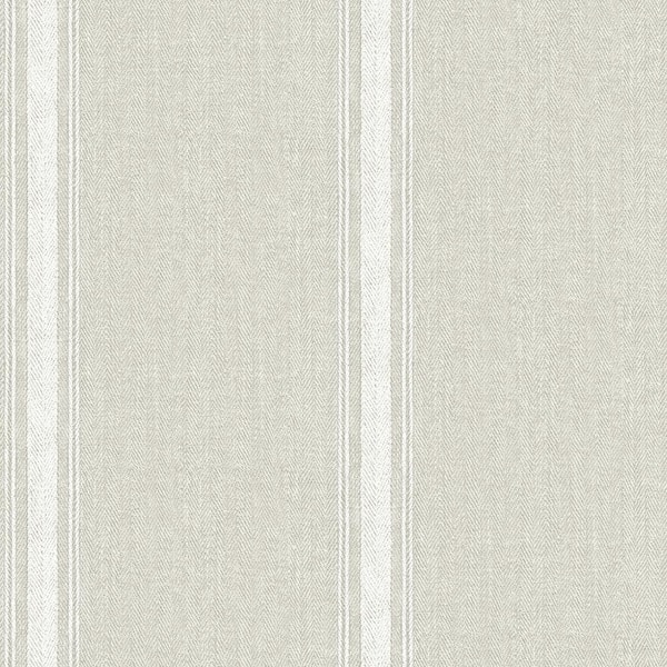 Chesapeake 8 in. x 10 in. Linette Light Grey Fabric Stripe Wallpaper Sample