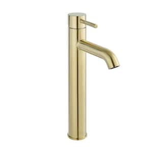 Ivy Single-Handle High-Arc Single-Hole Bathroom Faucet in Brushed Gold