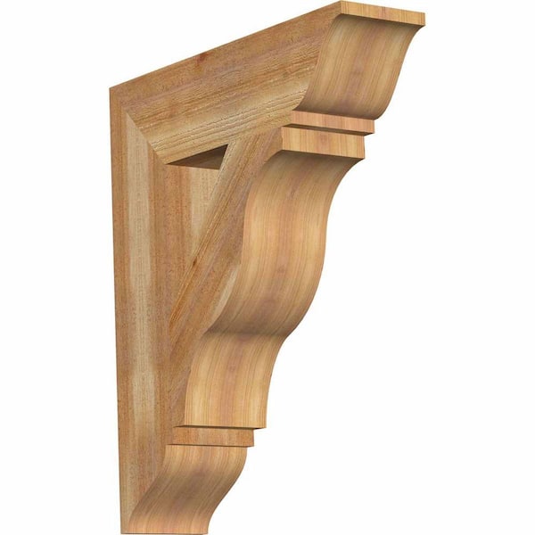 Ekena Millwork 6 in. x 28 in. x 24 in. Western Red Cedar Funston Traditional Rough Sawn Bracket