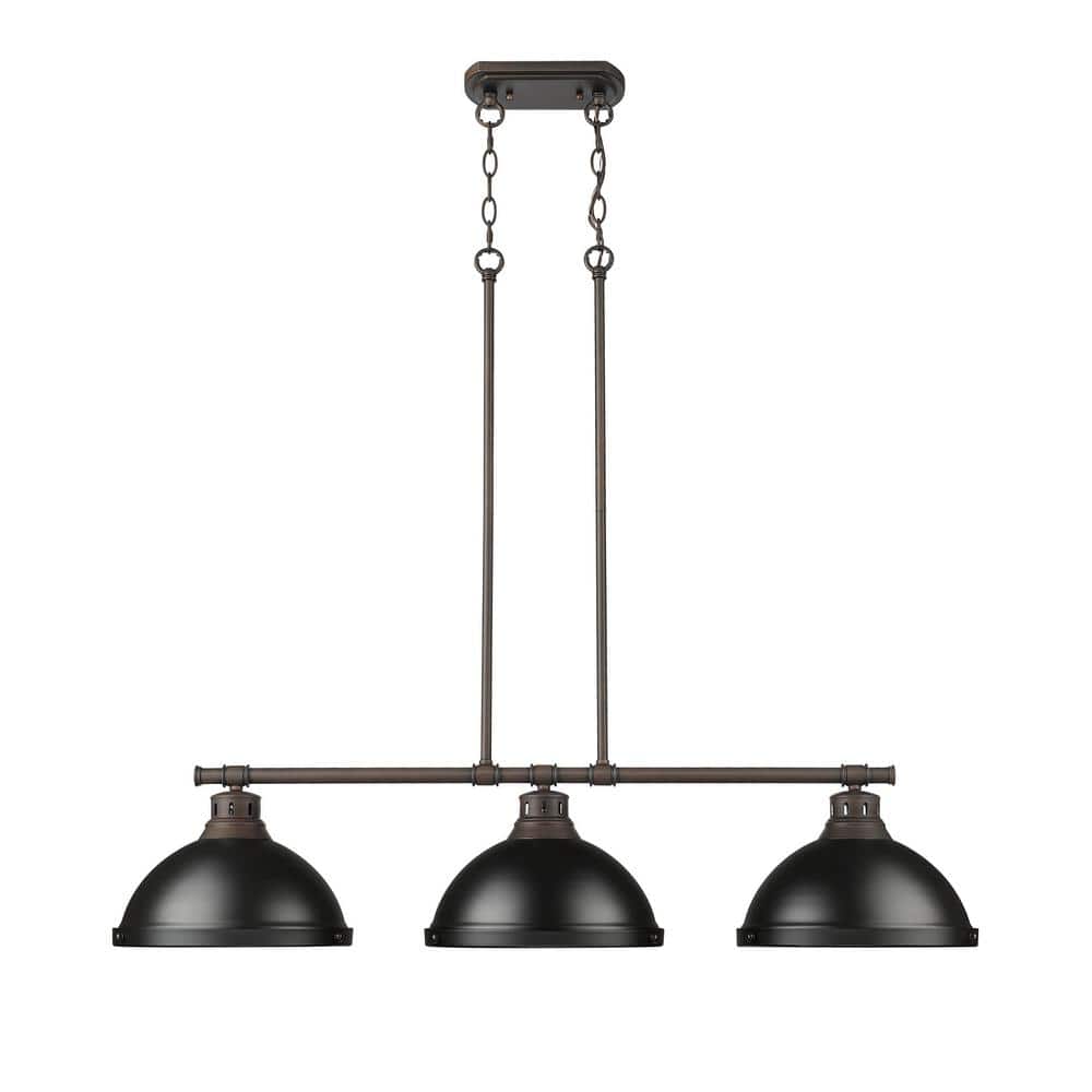 Duncan 300 -Watt 3-Light Rubbed Bronze Pendant Light with Steel Shade price history on PriceWatchPro