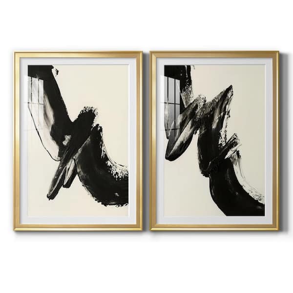 Black Expression I By Wexford Homes 2 Pieces Framed Abstract Paper Art Print 26.5 in. x 36.5 in. .