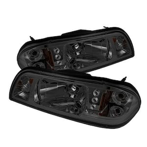 Ford Mustang 87-93 1PC LED ( Replaceable LEDs ) Crystal Headlights - Black