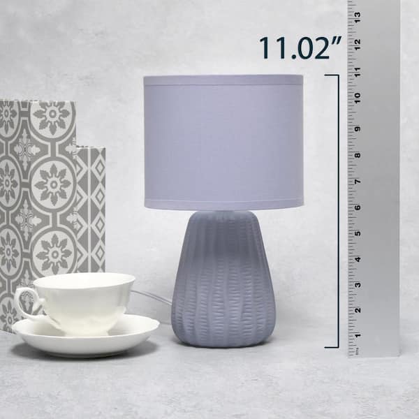 Simple Designs 11.02 in. Periwinkle Mini Modern Ceramic Texture Pastel  Accent Bedside Table Desk Lamp with Matching Fabric Shade LT1138-PWK - The  Home Depot