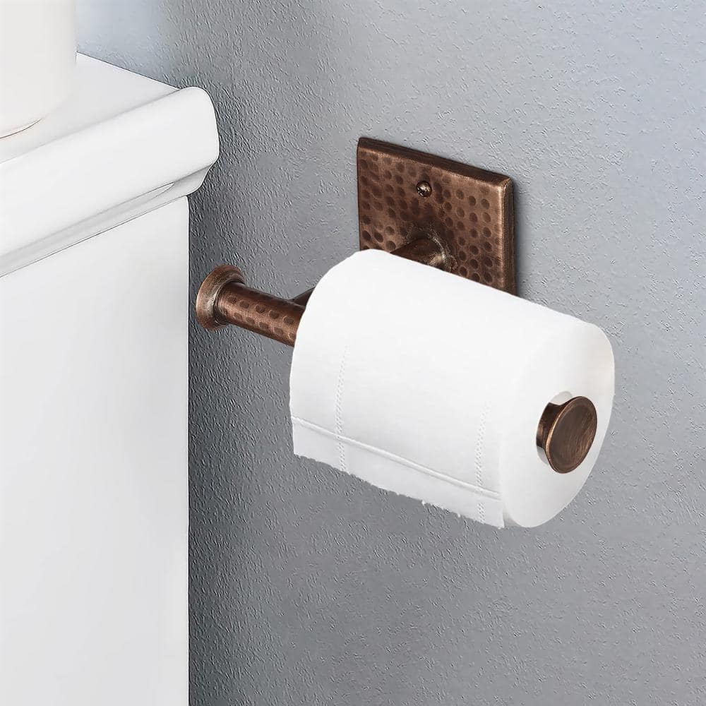 Hand Hammered Antique Copper Wall Mount Toilet Paper Holder