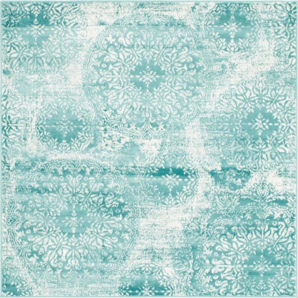 Unique Loom Sofia Grand Turquoise 6' 0 x 6' 0 Square Rug