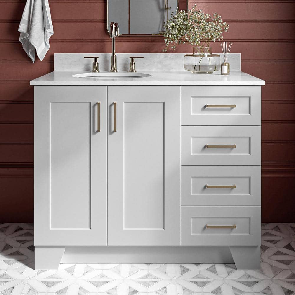 Taylor 42 in. Single Sink Freestanding Bathroom Vanity in Gray with 0.75 in. Carrara White Marble Top price history on PriceWatchPro
