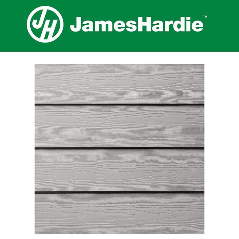 James Hardie Hardie Plank HZ5 8.25 in. x 144 in. Statement Collection Pearl  Gray Cedarmill Fiber Cement Lap Siding 6481131 - The Home Depot, image size:1000x1000