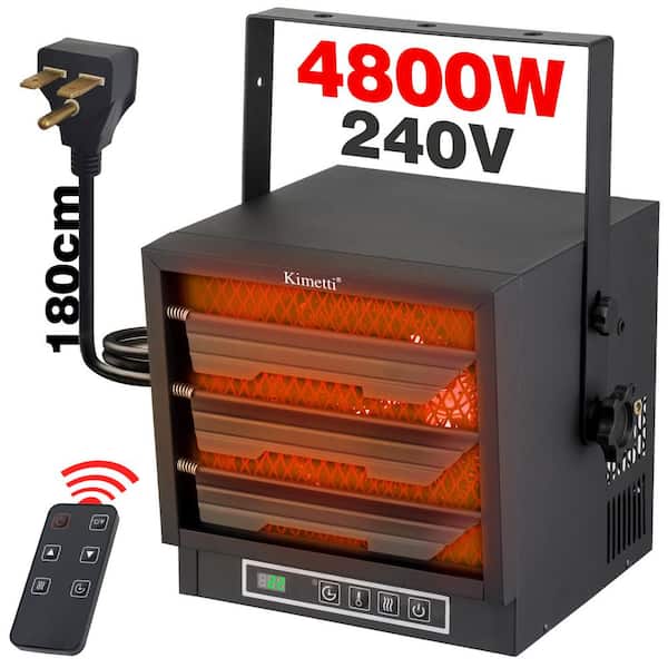 4800 W Electric Garage Heater 240V with Thermostat and Timer, with Safety Overheat Protection and Full-Function Remote