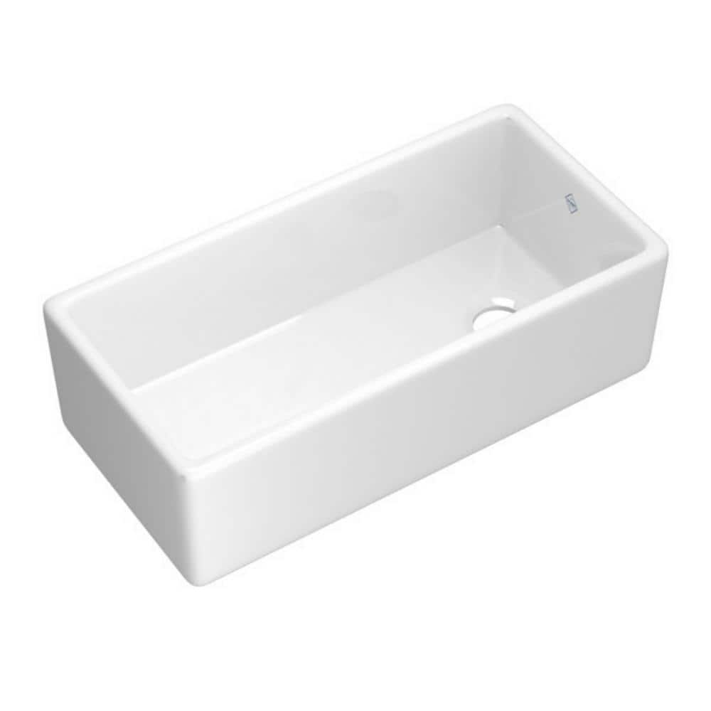 UPC 824438593817 product image for Shaker White Fireclay 36 in. Single Bowl Drop-In Kitchen Sink | upcitemdb.com