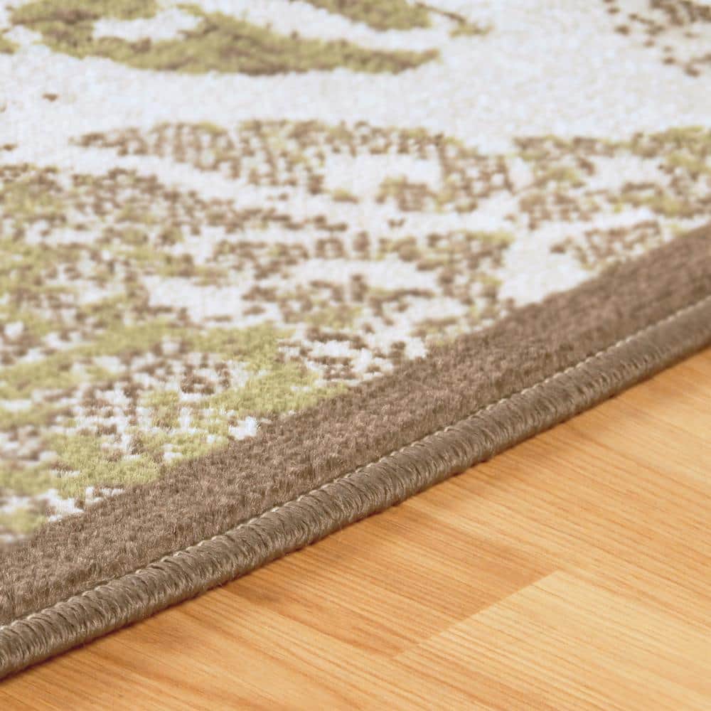 Mystique Brown Synthetic 2'x3' Modern Paisley Area Rug