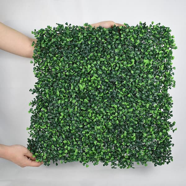 LHY 20 in. H x 20 in. W 12 Pcs Artificial Boxwood Hedge UV-Proof Grass Wall Faux Greenery Panels Topiary Backdrop Wall