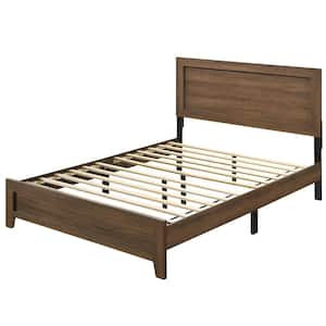 Miquell Brown Wood Frame Queen Platform Bed