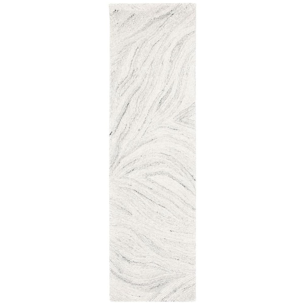 Metro 2 ft. x 10 ft. Ivory/Silver Arbor Swirl Runner Rug