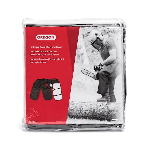 Oregon Protective Chainsaw Chaps, Black, 8 layers of breathable warp knit chainsaw protection, One Size Fits All 563979