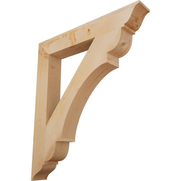 Ekena Millwork 5.5 in. x 48 in. x 42 in. Douglas Fir Olympic Traditional Smooth Bracket