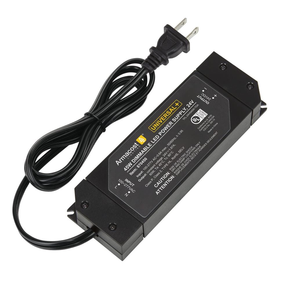 Black 24V DC Dimmable LED Driver Power Supply