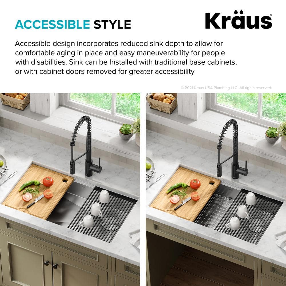 Kore 32" Stainless Steel Drop-in Single Bowl Kitchen Sink with Accessories