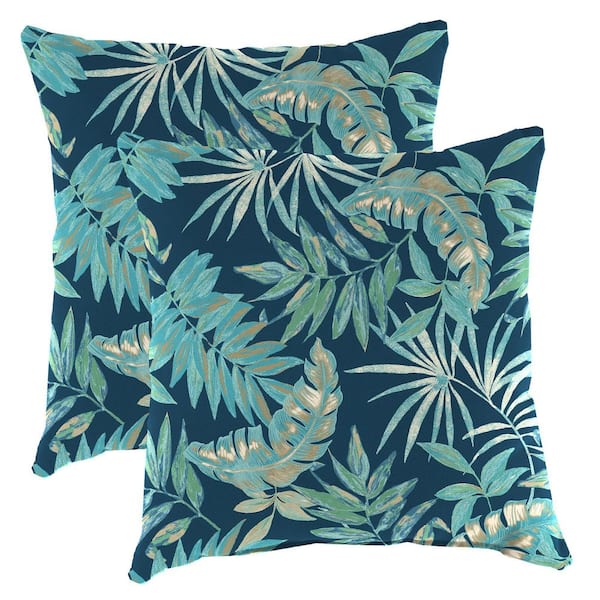 Jordan Manufacturing 22 in. L x 22 in. W x 8 in. T Square Outdoor Throw Pillow in Antonio Bashful (2-Pack)
