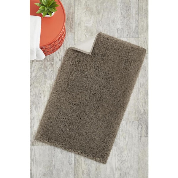 StyleWell Fawn Brown 19 in. x 34 in. Non-Skid Cotton Bath Rug