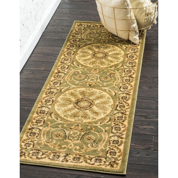 Versailles Napoleon Light Green 2' 7 x 10' 0 Runner Rug