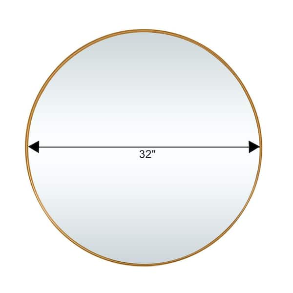 NEUTYPE 32 in. H x 32 in. W Round Deep Framed Mirror Aluminum